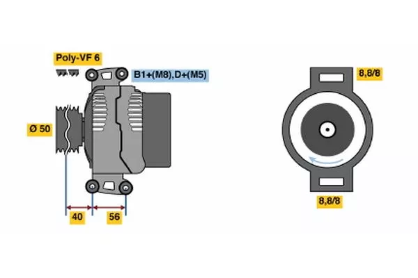 BOSCH Alternatör 12 V 115A 0124515114 1019398. Görsel