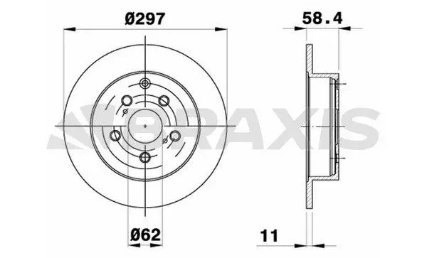 BRAXIS Arka Fren Diski Düz 297Mm