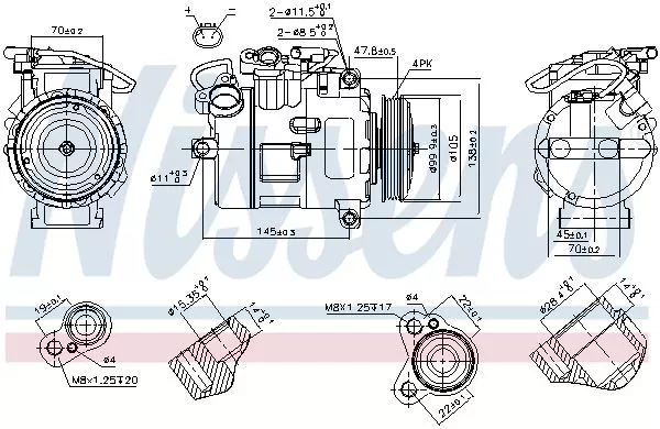 NISSENS Klima Kompresörü NISSENS 89116 1076350. Görsel
