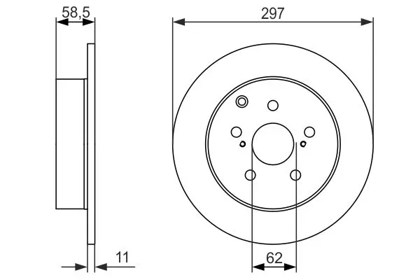 BOSCH Arka Fren Diski Düz 297.5mm Takım 0986479574 1102619. Görsel