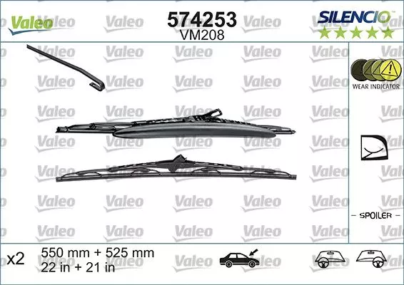 VALEO Silecek Süpürgesi Sılencıo Seti 55 53 Vm208