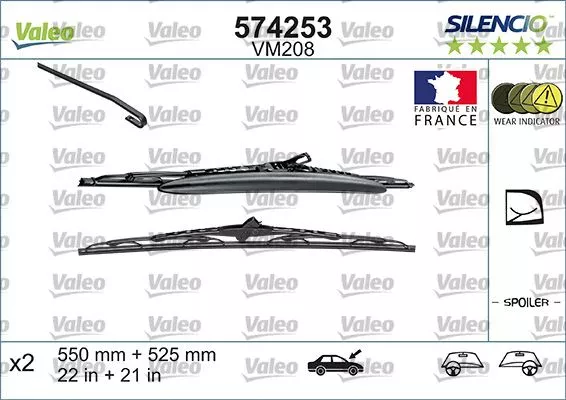 VALEO Silecek Süpürgesi Sılencıo Seti 55 53 Vm208 574253 1133533. Görsel