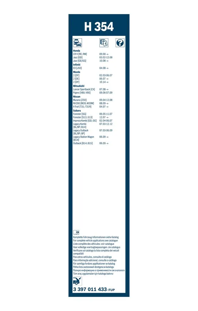 BOSCH Arka Cam Silecek Süpürgesi Twin 350mm 3397011433 1149028. Görsel