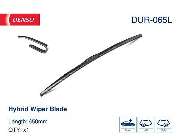 DENSO Ön Cam Silecek Süpürgesi Hibrid Sağ ve Sol Takım 650mm-430mm DUR065L 1149766. Görsel
