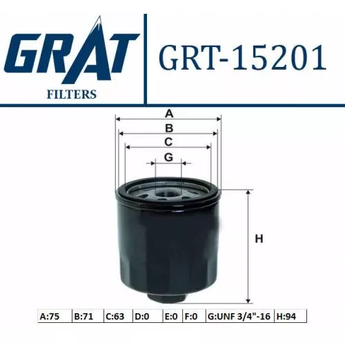 GRAT Yağ Filtre Vıdalı Tıp